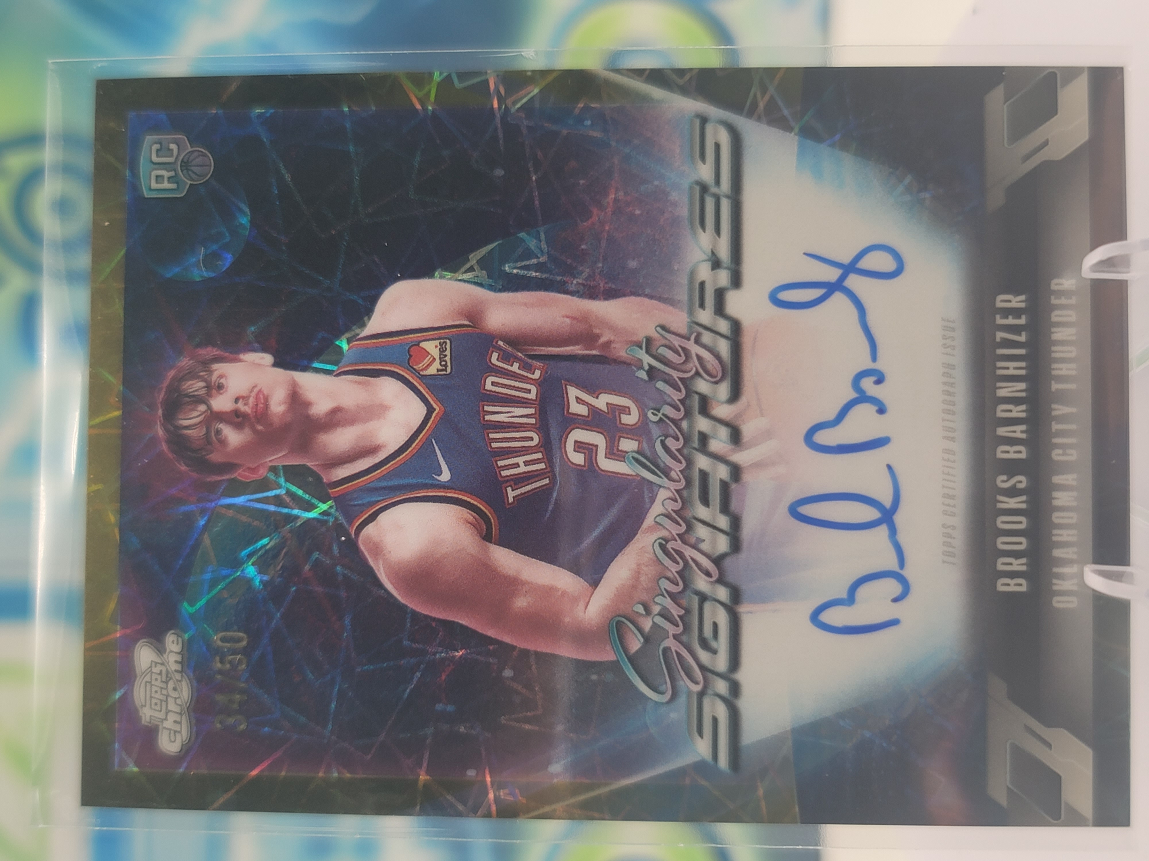 2026 Topps Cosmic Chrome Brooks Barnhizer — 2026 Topps Cosmic Chrome Singularity Signature Gold Interstellar Refractor Brooks Barnhizer Rookie Autograph #34 of 50